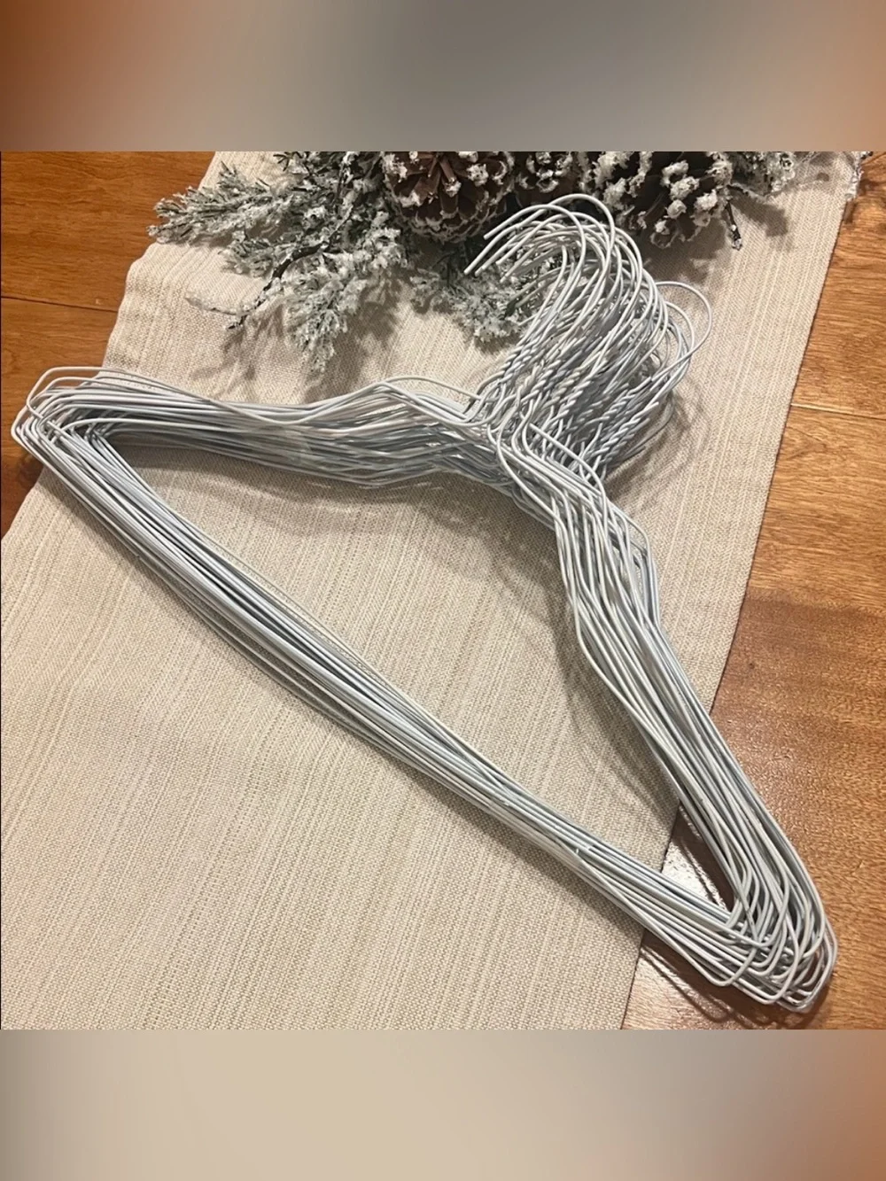 White Wire Clothing Hangers - Set of 50